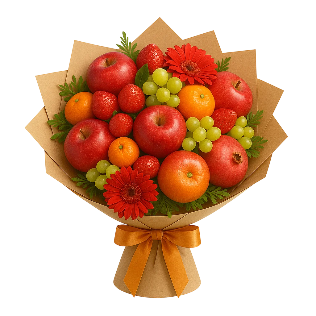 Ramos de flores con frutas