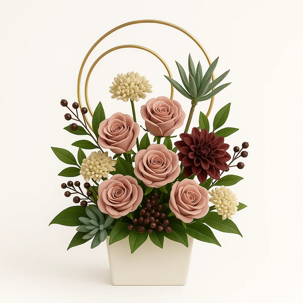 Arreglo con flores artificiales