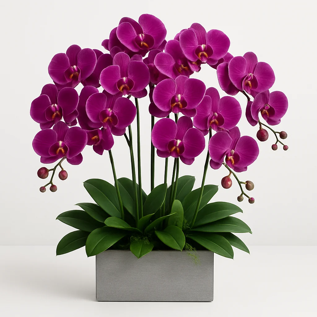 Arreglo con orquídeas artificiales