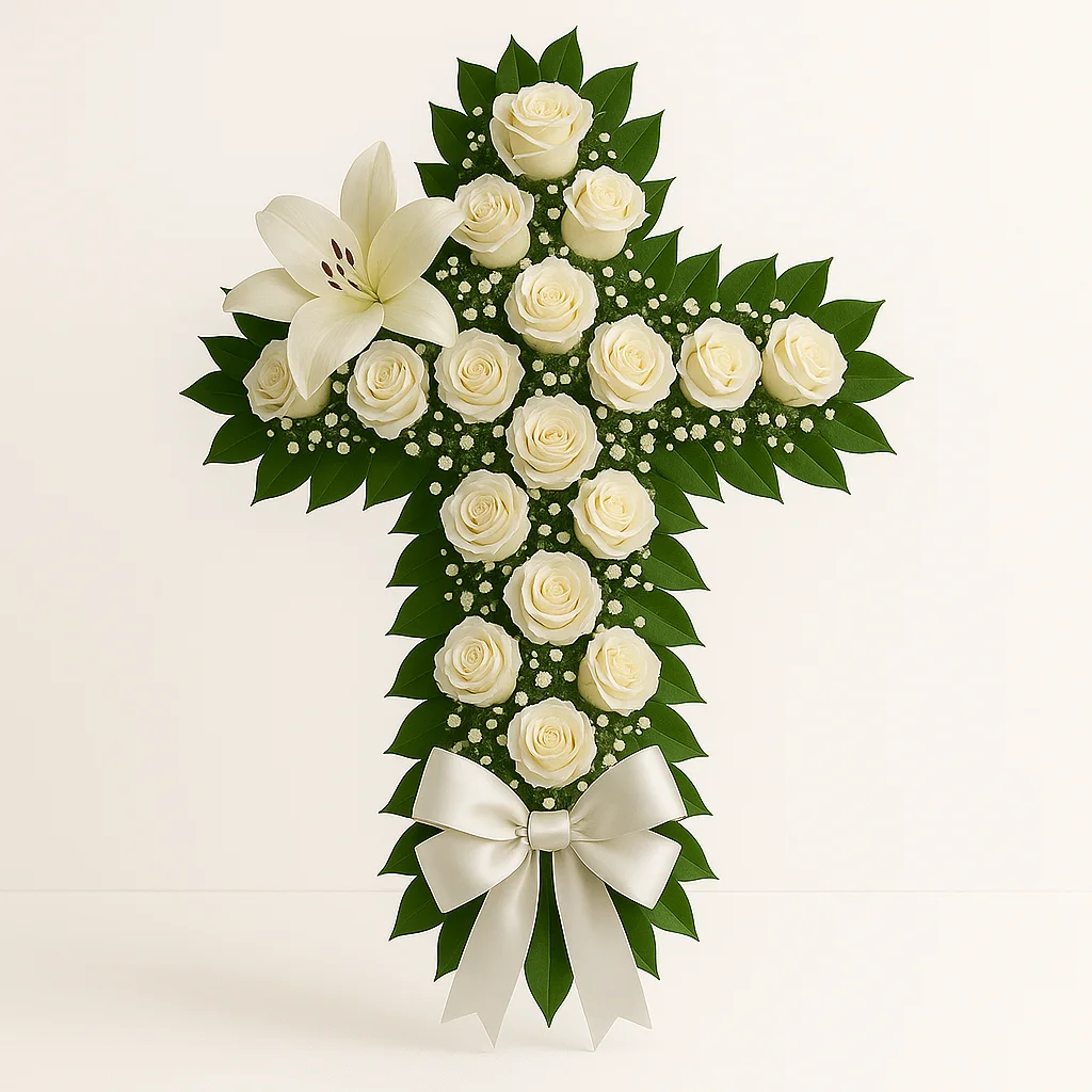 Arreglo cruz floral