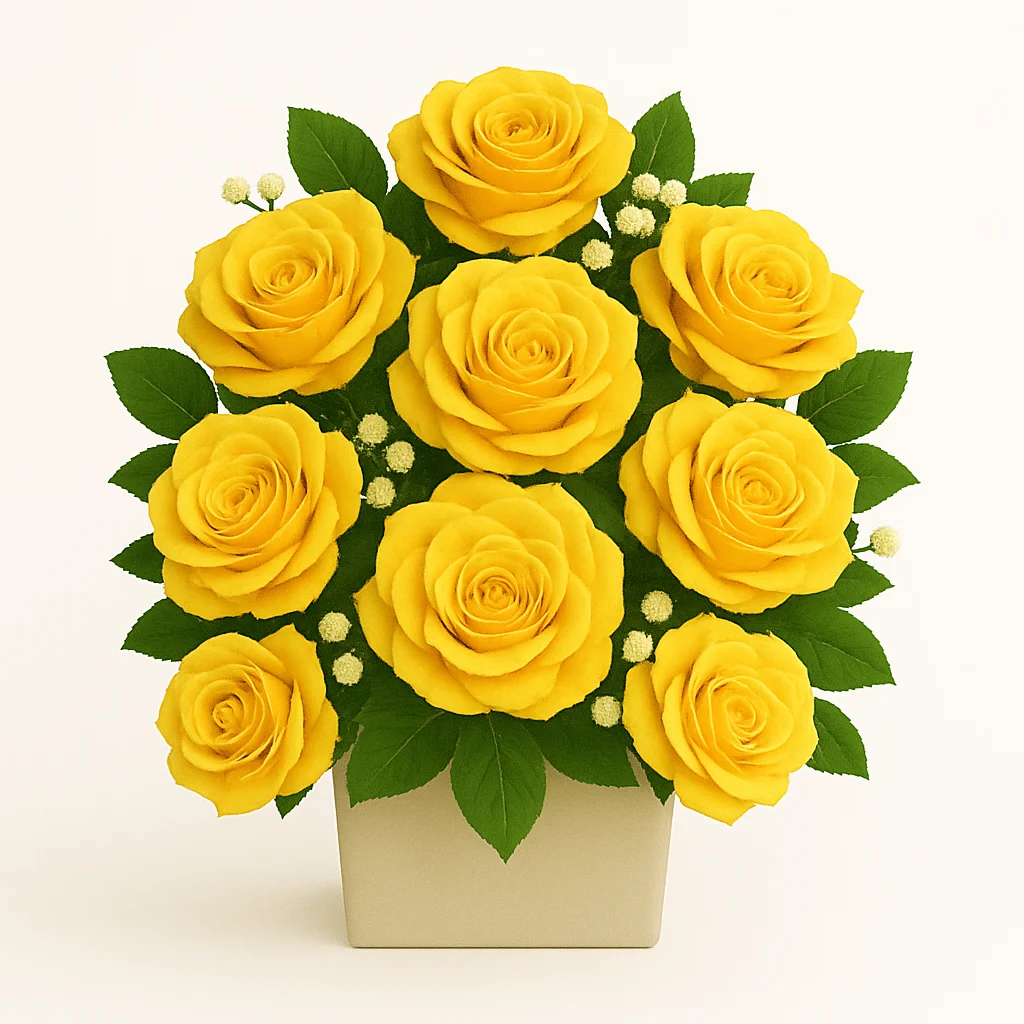 Arreglo floral con rosas amarillas
