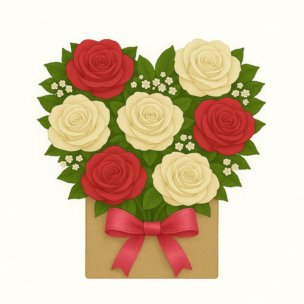 Arreglo floral en caja con rosas