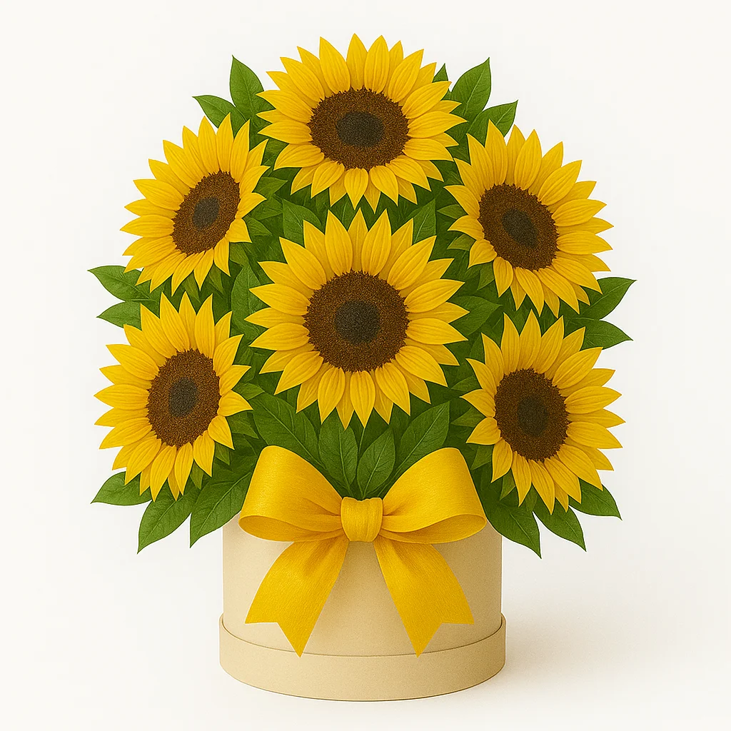 Girasoles en base redonda beige