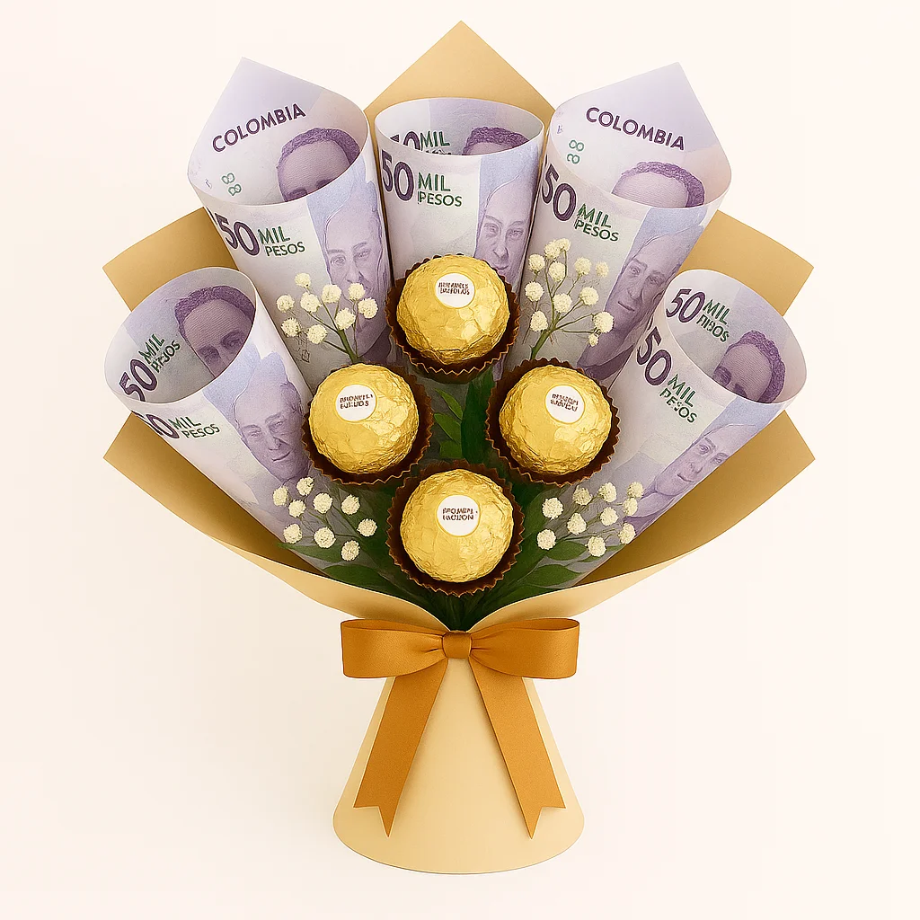 Ramo con Billetes y Chocolates
