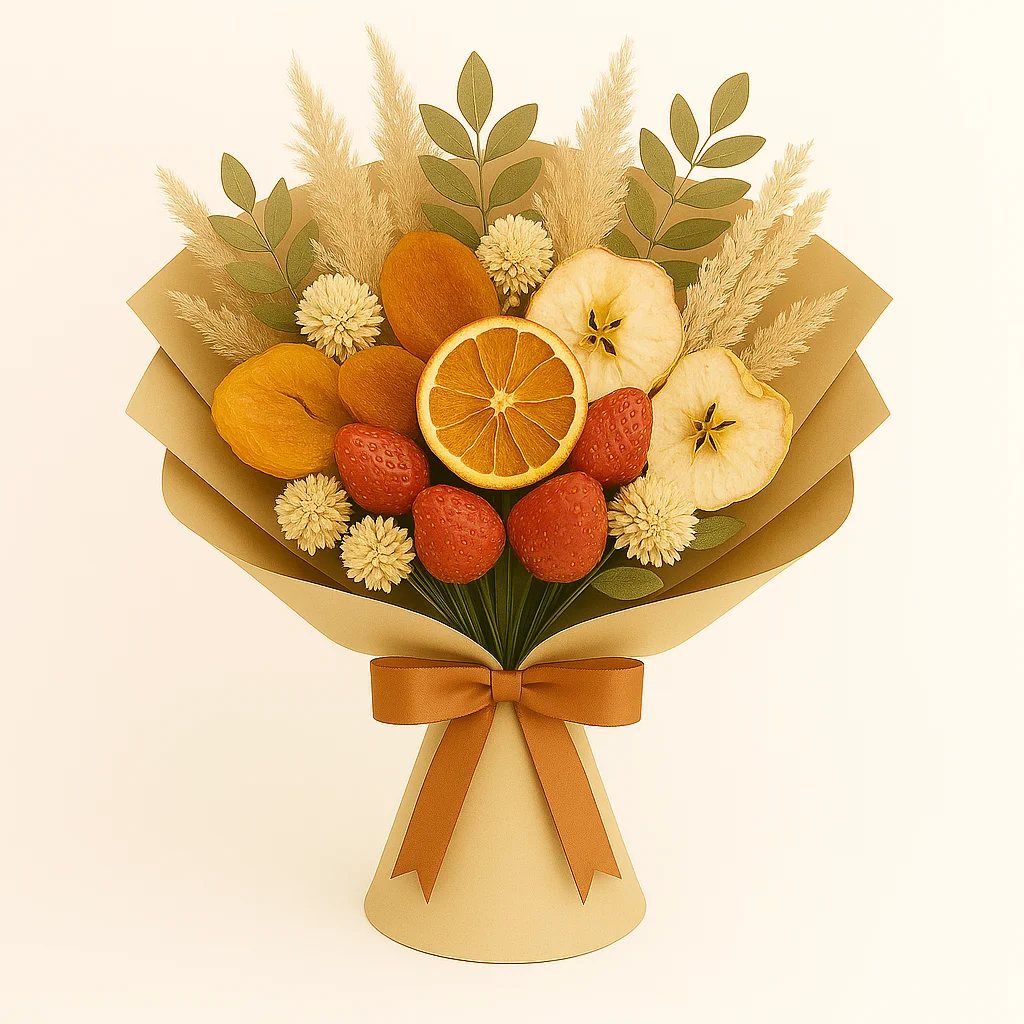 Ramo con Flores Secas y Frutas Deshidratadas