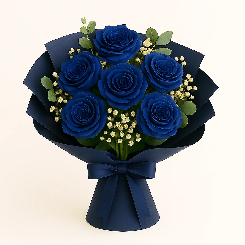 Ramo de Rosas Negras o Azul Marino