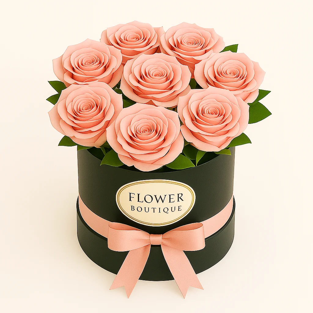 Ramo de Rosas en Caja Tipo Sombrerera