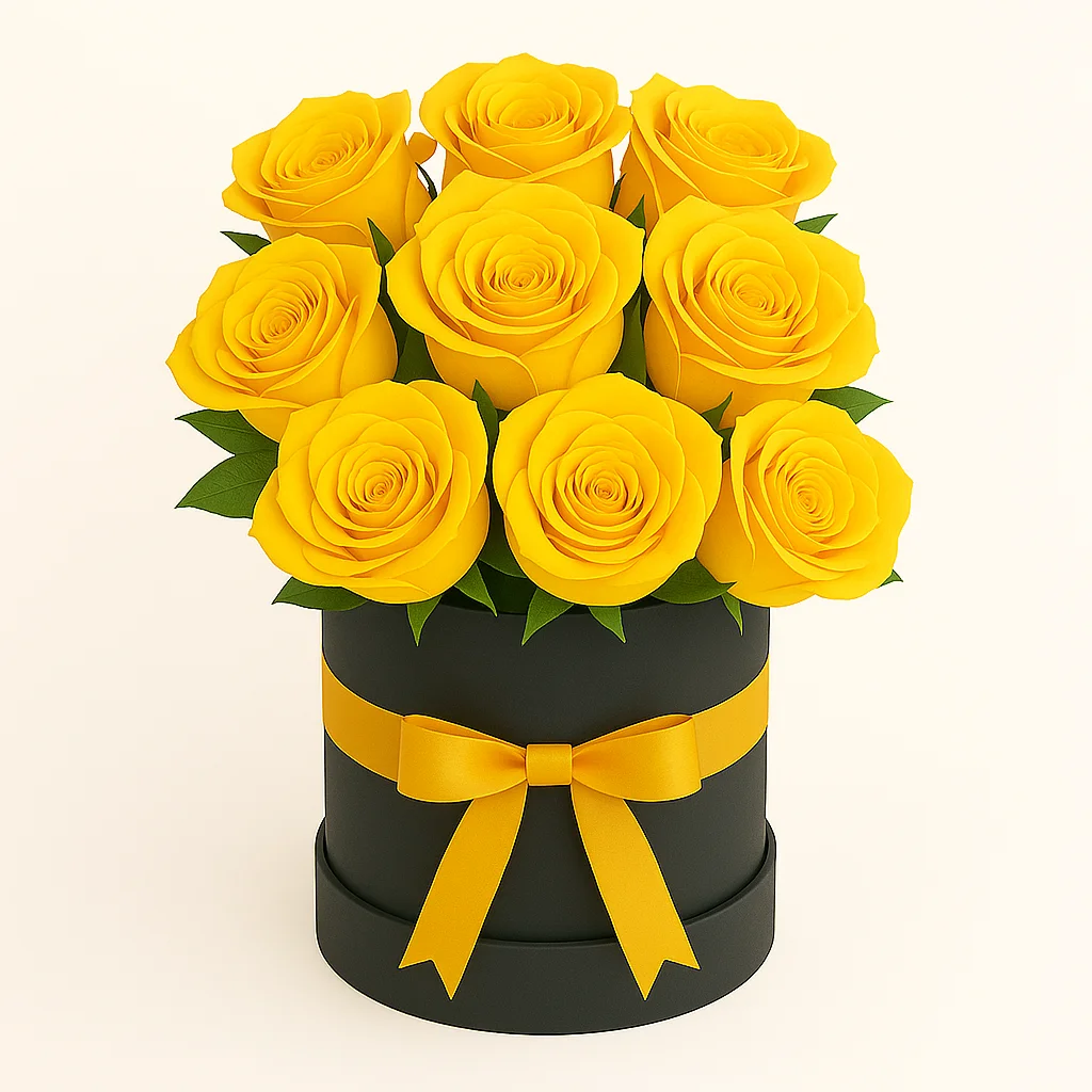 Ramo en Caja con Rosas Amarillas