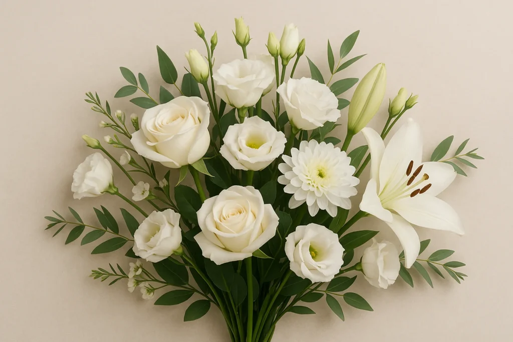 Ramo de flores blancas - Significado de las flores blancas